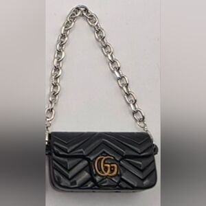 Black Designer Chain Bag Mini Keychain Or Bag Charm CG